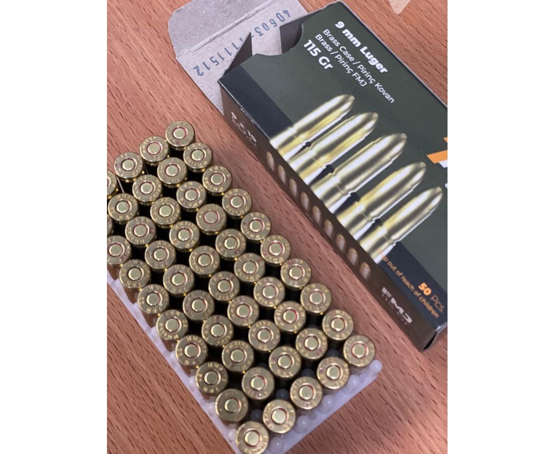 9mm Luger 115 grain Full Metal Jacket by Turan 1000 rounds