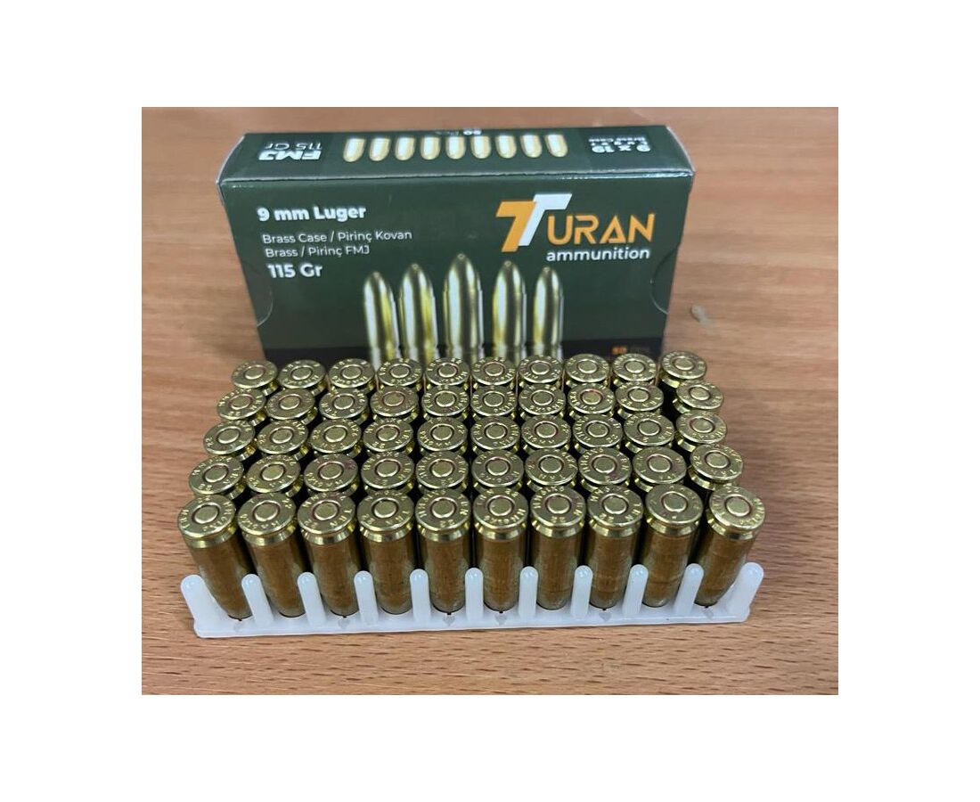9mm Luger 115 grain Full Metal Jacket by Turan 1000 rounds