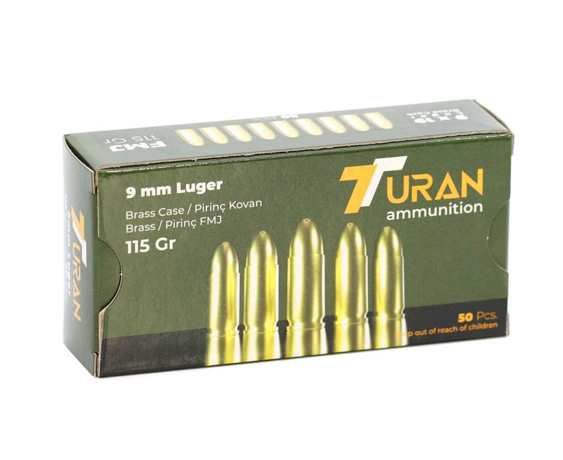 9mm Luger 115 grain Full Metal Jacket by Turan 1000 rounds