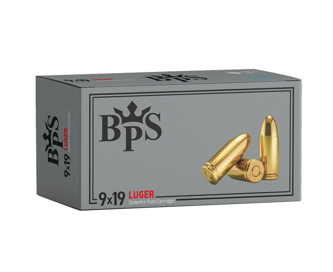 9 х 19 mm 115 Grain FMJ by BPS 1000 Rounds Brass Case