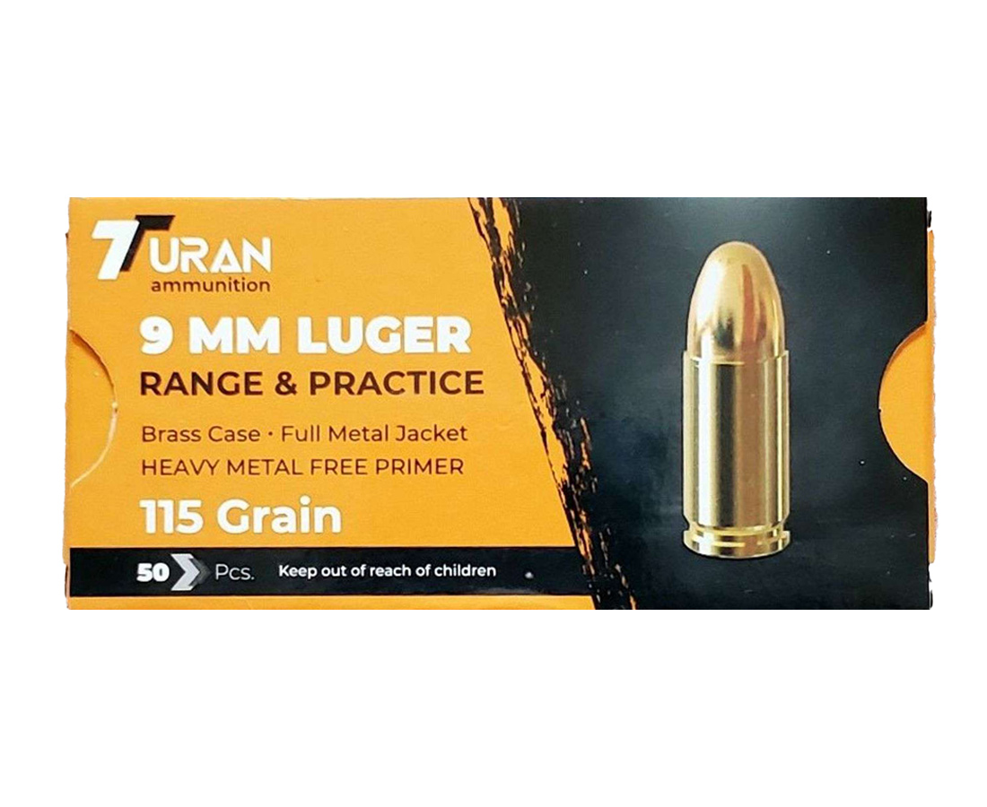 9mm Range & Practice 115 grain Turan FMJ by 1000 rounds