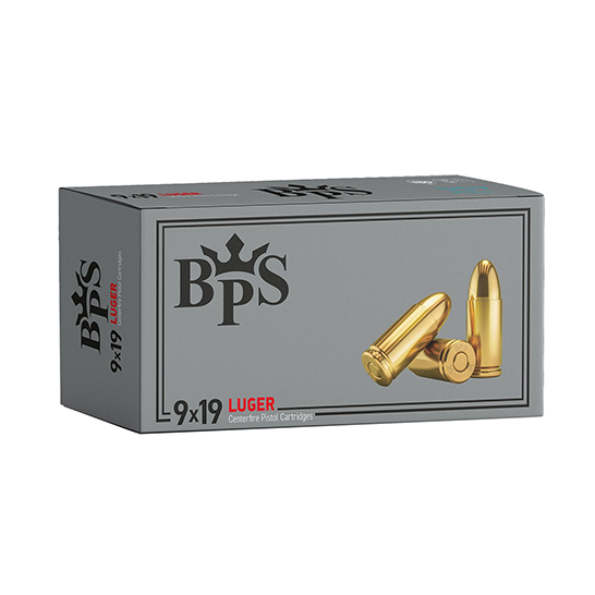 9 х 19 mm 115 Grain FMJ by BPS 1000 Rounds Brass Case