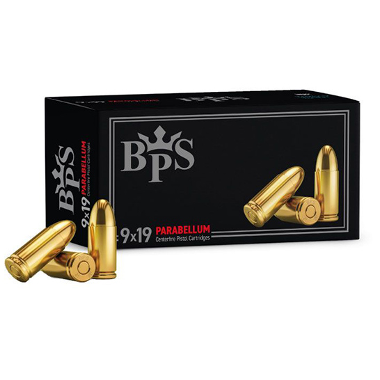 9 х 19 mm 124 Grain FMJ by BPS 700 Rounds Brass Case