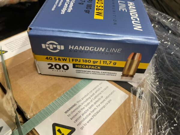 40 Smith & Wesson FPJ 180 Grain by PPU 200 Rounds