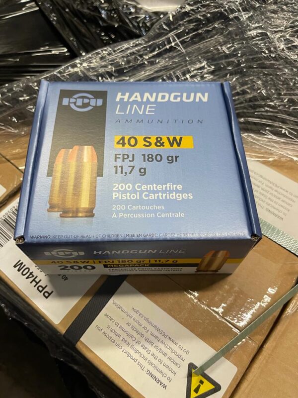 40 Smith & Wesson FPJ 180 Grain by PPU 200 Rounds