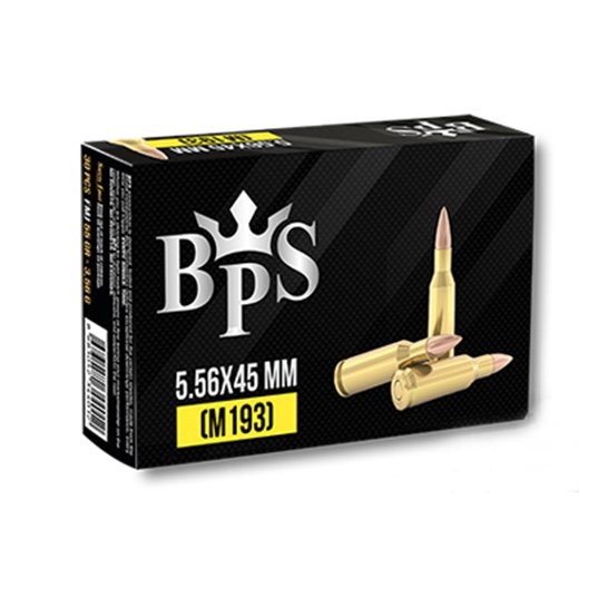 5.56x45 FMJ M193 55 grain brass casing 750 rounds by BPS