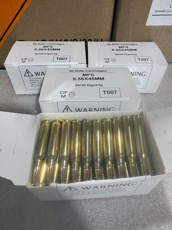 5.56x45mm SS109 PENETRATOR 62 grain FMJ 500 rounds by MFS