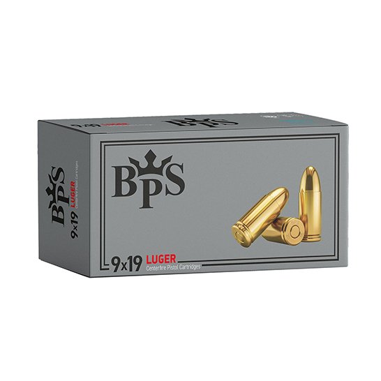 9 х 19 mm 115 Grain FMJ by BPS 1000 Rounds Brass Case