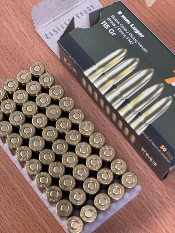 9mm Range & Practice 115 grain Turan FMJ by 1000 rounds